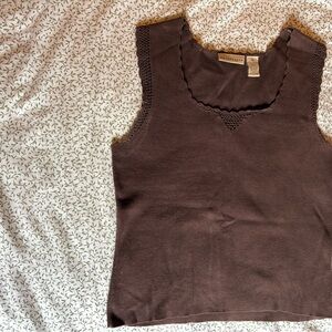 Apostrophe Brown Sleeveless Top